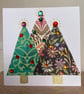 Paper Christmas trees card