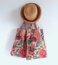 Tote or book bag upcycled in a vintage rose and peony print by Sanderson