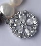 Sterling Silver Garnet & Freshwater Pearl Necklace with CZ Drop Pendant - Image 2