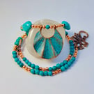  Real Turquoise & Copper Necklace, Birthday Gift, December Birthstone Jewellery