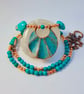  Real Turquoise & Copper Necklace, Birthday Gift, December Birthstone Jewellery