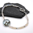 lampwork glass and opal beaded bracelet