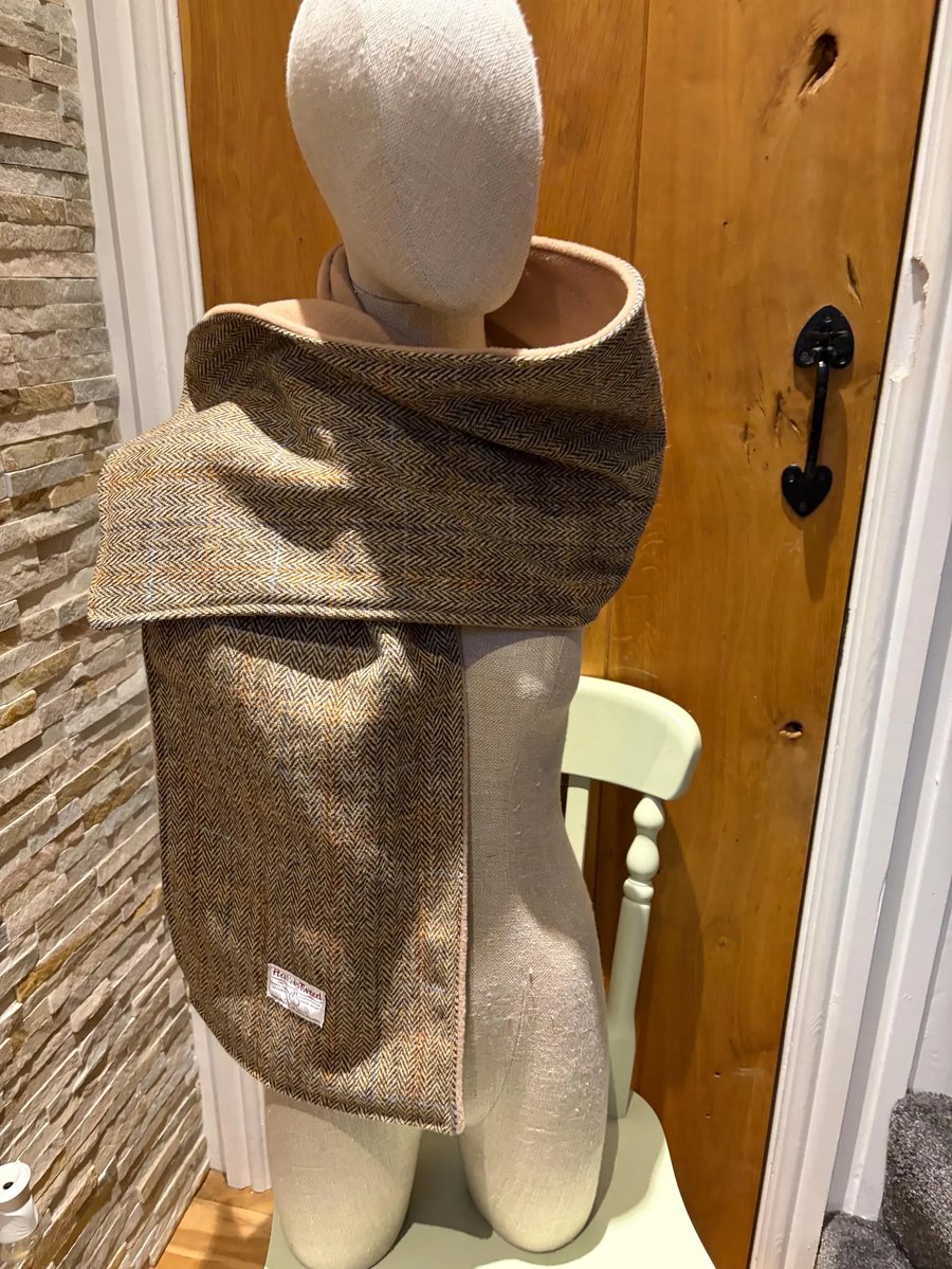 Harris Tweed scarf Fleeced Linen