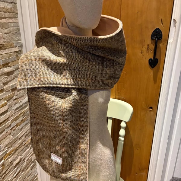 Harris Tweed scarf Fleeced Linen