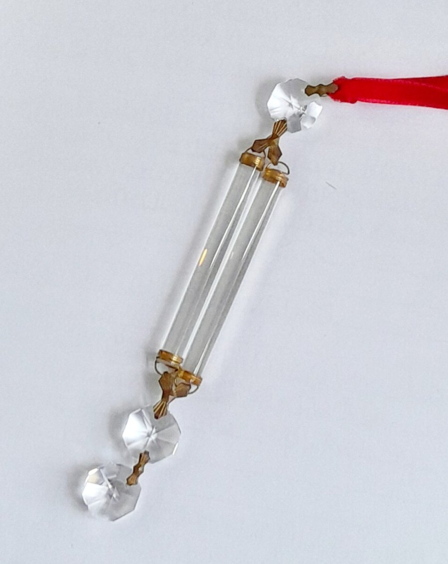 Vintage crystal cylinder chandelier prism