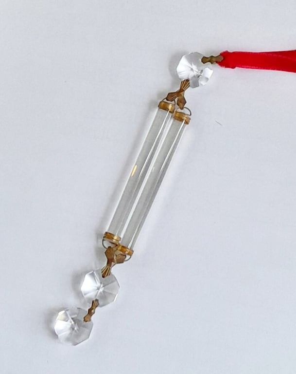 Vintage crystal cylinder chandelier prism