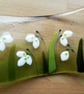 Fused Glass Snowdrop Ornament: Freestanding Spring Flower Art - Image 6