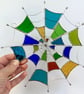 Stained Glass Cobweb Suncatcher - Handmade Window Decoration - Multi - Image 4