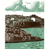 St Ives two-colour A3 linocut screen-print