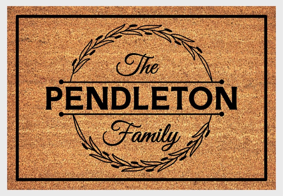 Personalised Surname Door Mat - Customised Family Name Welcome Mat - 3 Sizes