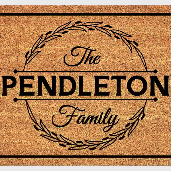 Personalised Surname Door Mat - Customised Family Name Welcome Mat - 3 Sizes