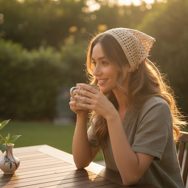 Soft cotton, hand-crocheted with a touch of sparkle