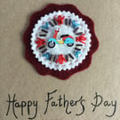 Hand Embroidered Scooter Fathers Day Card