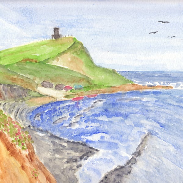 Kimmeridge Bay Clavell Tower. South Coast  original painting 