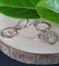 Dangle-Drop Hammered Circle & Oval Earrings (Sterling Silver) (A) (OOAK) - Image 2