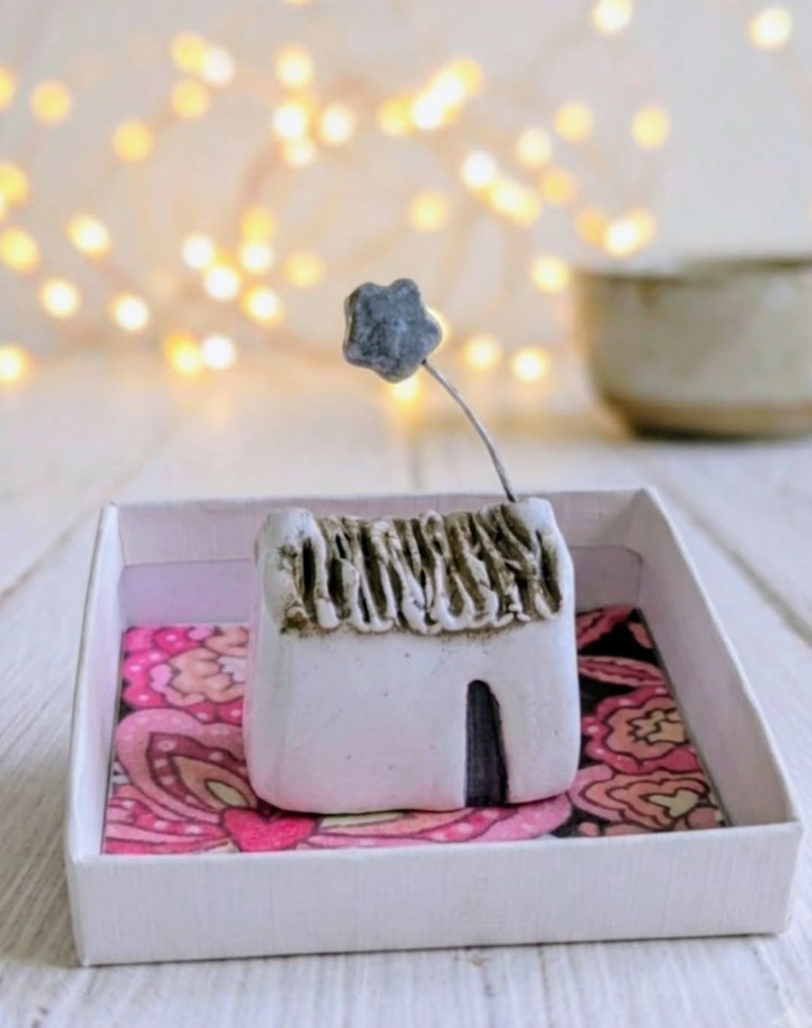 Tiny Clay House Keepsake, Unique Handmade Gift for Her - A Boxed Gift