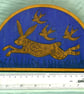 Hare and swallow folk art marquetry