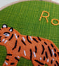 Embroidered hoop art - Tiger Roar Green - Image 6