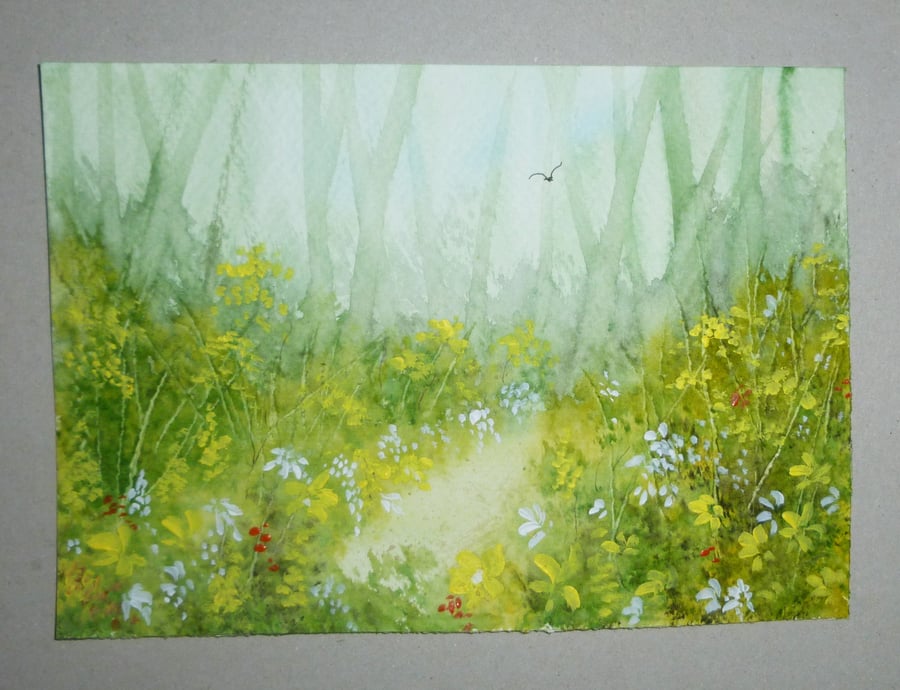 Mystical woodland watercolour original art painting ( REF fa 407 k6 )