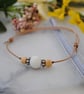 Friendship Bracelet-Leather & lava bead - Image 1