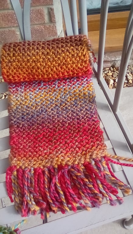 Hand Knitted chunky scarf