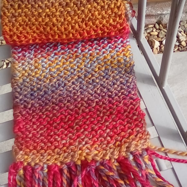 Hand Knitted chunky scarf