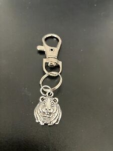 guinea pig keyring bag charm zip puller swivel clip on key chain lanyard