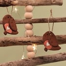 Ceramic Gingerbread Robin hanging decoration 