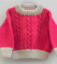 Hand Knitted Baby's Cabled Sweater, Gift Ideas for Baby, Baby Shower Gift
