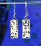 Handmade contemporary silver and gold earrings, Keum boo technique - Image 2