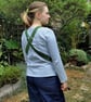 Gardening Apron with Harvest Pouch and Cross Back Straps. Green Canvas - Image 3