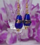 Blue and Gold Teardrop Earrings - Image 4