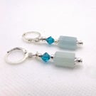 Aquamarine and Crystal Earrings