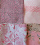 Pastel pinks fabric remnants bundle