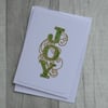 Green and Gold Glitter Die Cut 'JOY' - Christmas Card