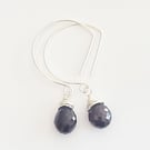 Ruby garnet drop contemporary earrings 