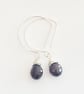 Ruby garnet drop contemporary earrings 
