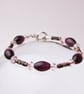  Purple bracelet - Deep Purple and pink cloisonne beaded bracelet - Image 1