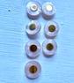 7 palest pink buttons with gold centre - Image 1