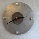 A one off industrial style aluminium wall clock