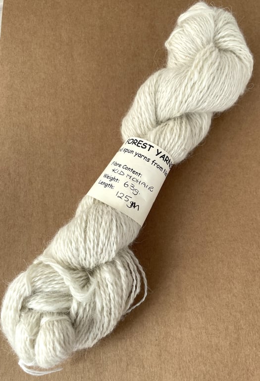 HANDSPUN KID MOHAIR, ECRU, 63g