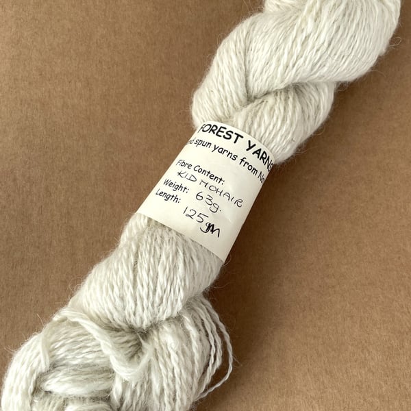 HANDSPUN KID MOHAIR, ECRU, 63g