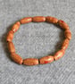 Wooden, Printed Pattern, Cylinder Bead Elastic Bracelet - Image 3