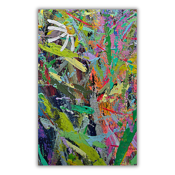 A small semi abstract painting - acrylics - daisy - letterbox gift - keepsake