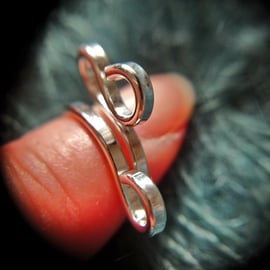 Sterling Silver Hooker Ring - for multiple strands of knitting or crochet