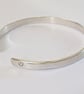 Heart Bangle, Recycled Sterling Silver, Hand Stamped - Image 2