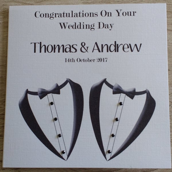 Personalised Wedding Day Card Mr and Mr Same Sex Gay & Civil