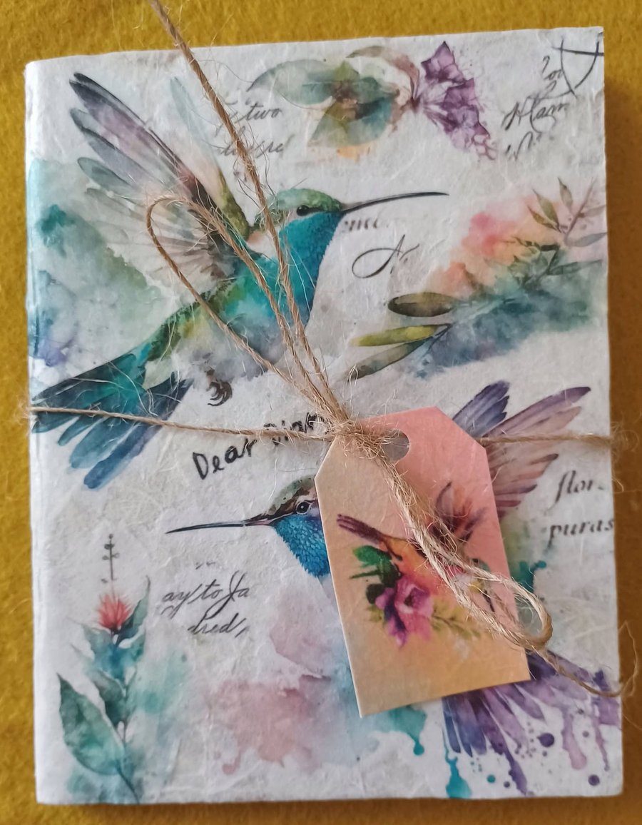 A6 Notebook Hummingbird Collage