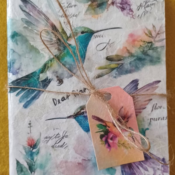 A6 Notebook Hummingbird Collage