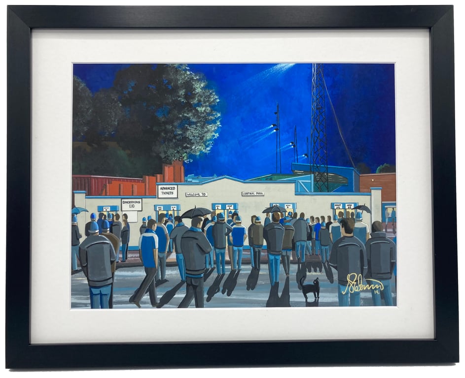 Cowdenbeath F.C, Central Park Stadium, High Quality Framed Football Art Print.